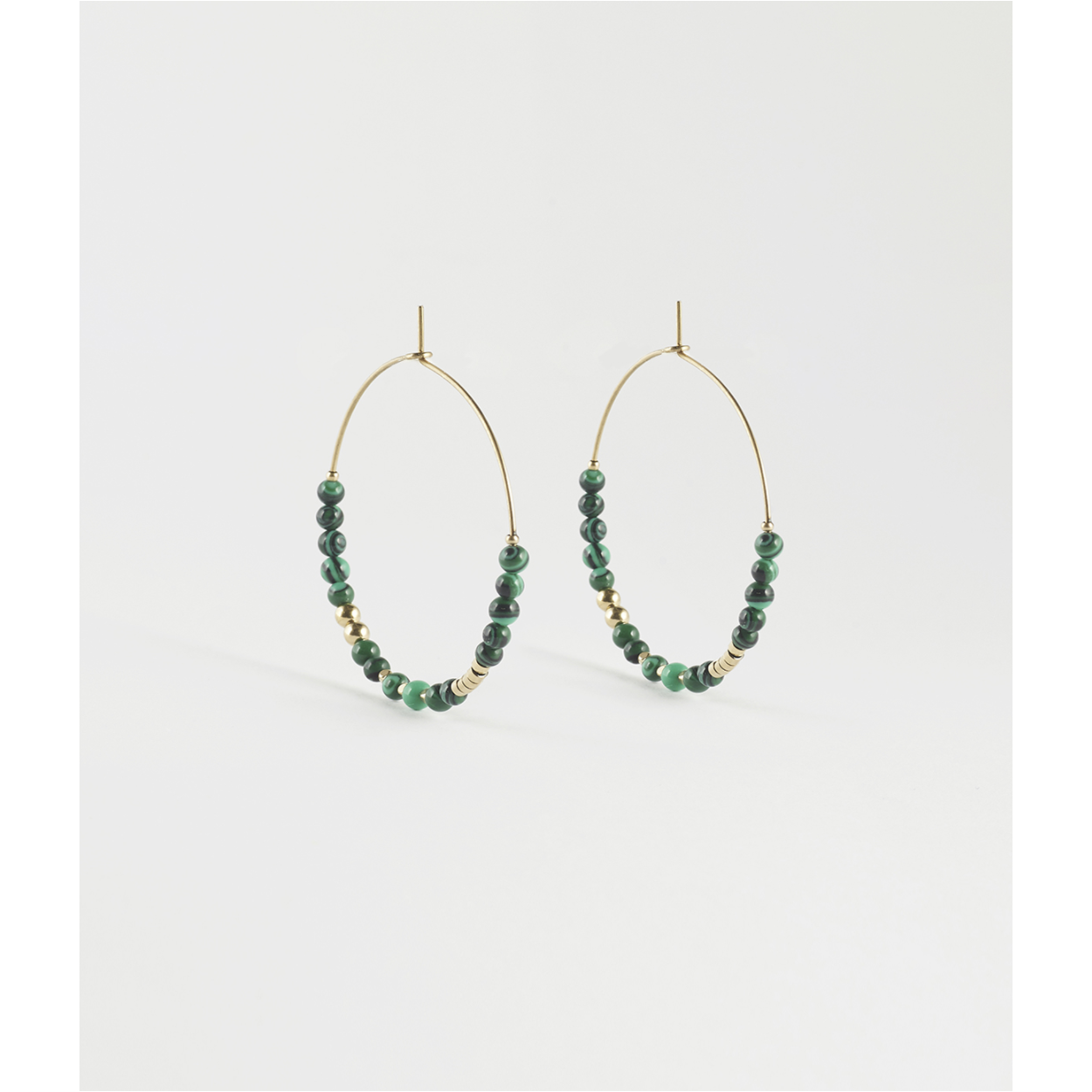Favela Earrings in Malachite